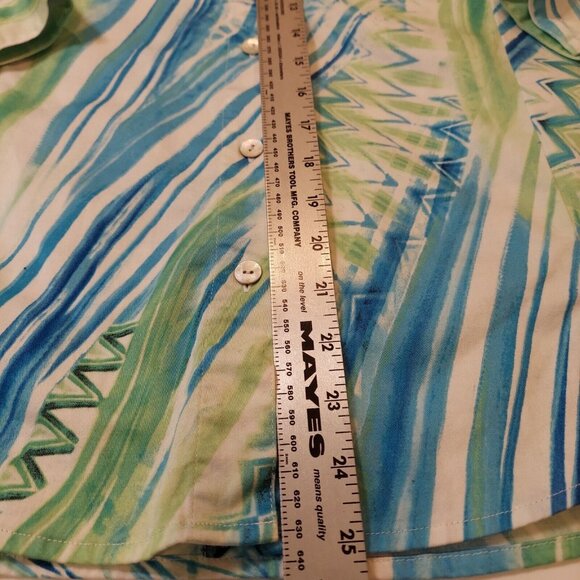 Chico's Blouse womens L geometric bright colorful Button boho career casual fun - Picture 4 of 12